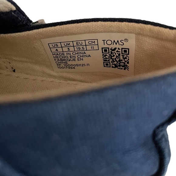 TOMS Navy Slip On Shoes Size 4 - Picture 6 of 7